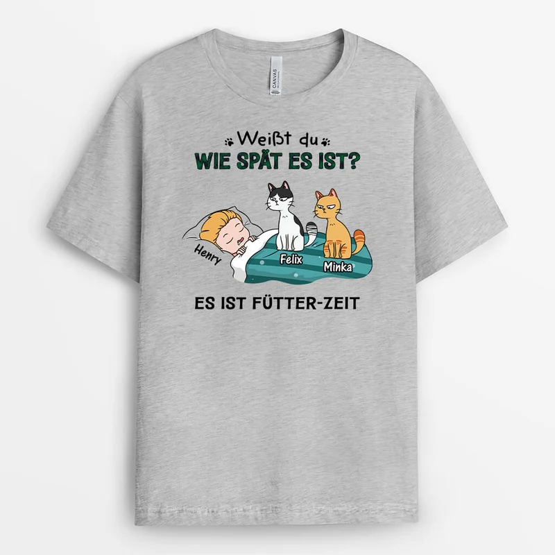 Weißt Du Wie Spät Es Ist - Personalisiertes Geschenk | T-Shirt für Katzenliebhaber