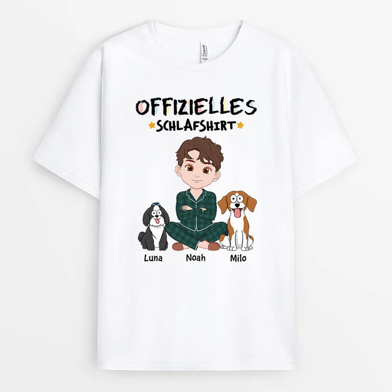 Offizielles Schlafshirt - Personalisiertes Geschenk | T-Shirt für Hundeliebhaber
