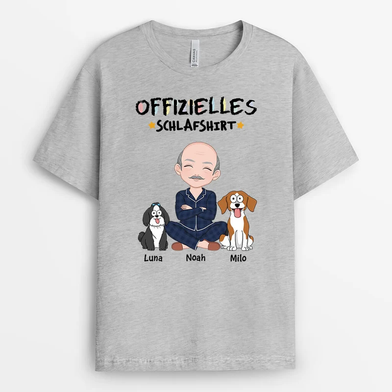 Offizielles Schlafshirt - Personalisiertes Geschenk | T-Shirt für Hundeliebhaber