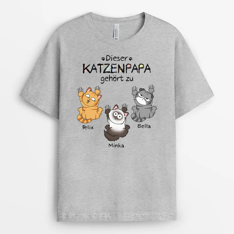 Diese Katzenmama/Dieser Katzenpapa Gehört Zu - Personalisiertes Geschenk | T-shirt für Katzenliebhaber