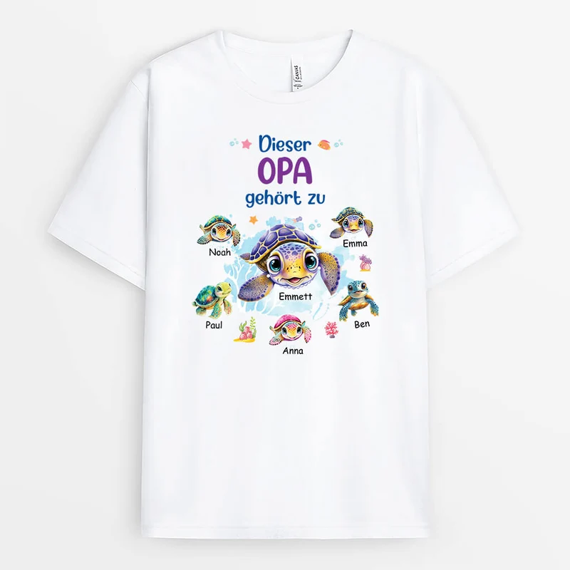 Dieser Opa Gehört Zu Schildkröten - Personalisiertes Geschenk | T-Shirt für Opas