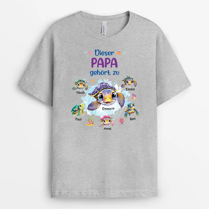 Dieser Opa Gehört Zu Schildkröten - Personalisiertes Geschenk | T-Shirt für Opas