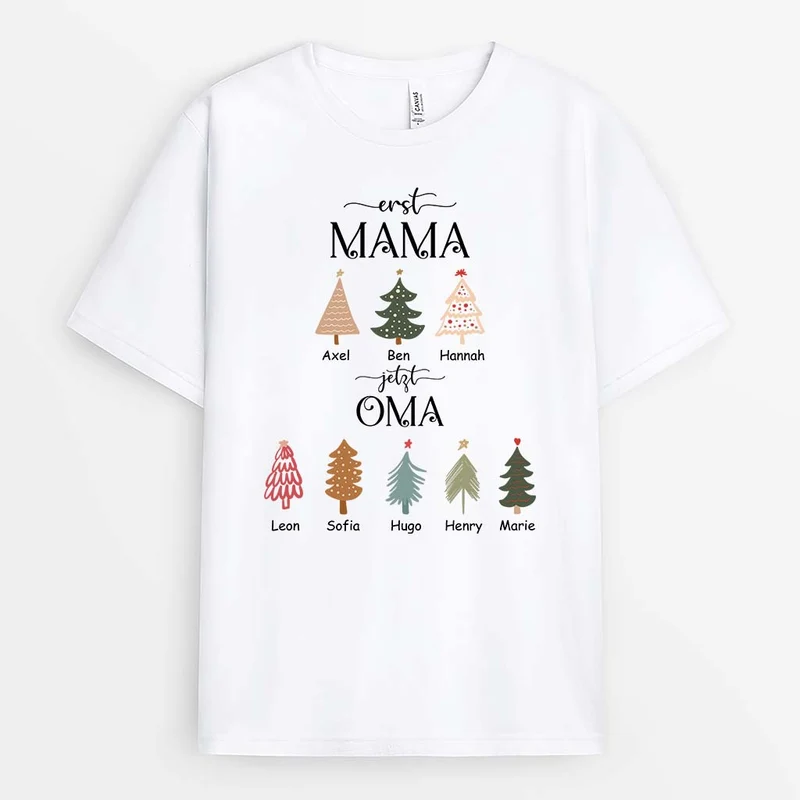Früher Mama Jetzt Oma - Personalisiertes Geschenk | T-Shirt für Damen