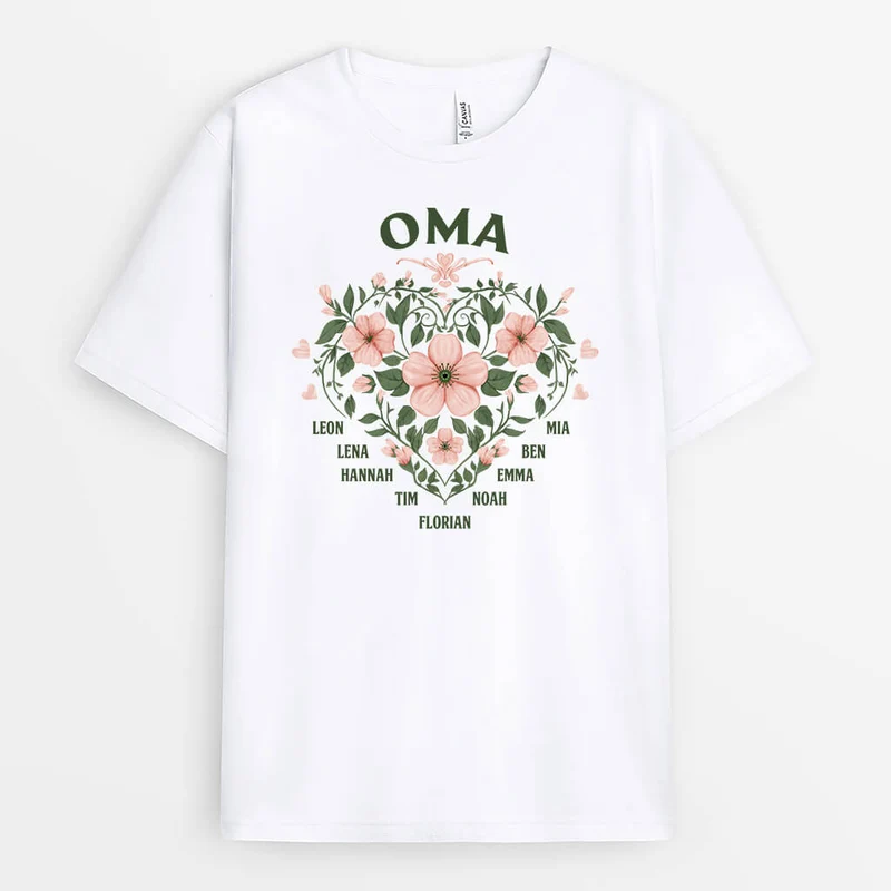 Oma/Mama Blumen - Personalisiertes Geschenk | T-Shirt für Damen