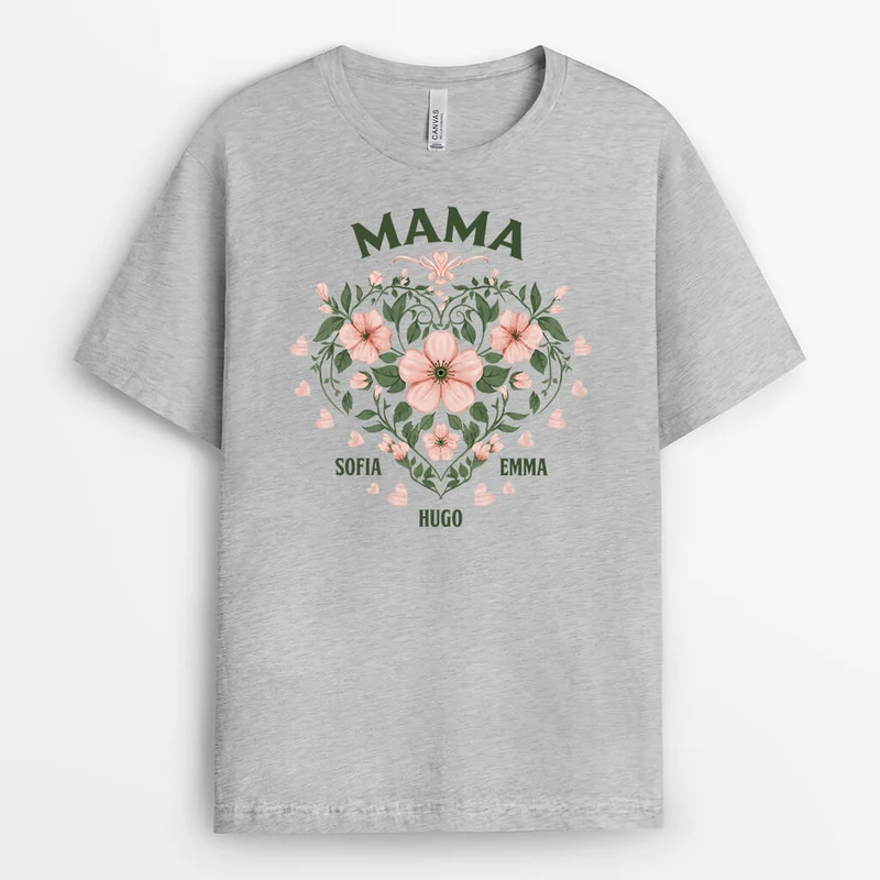 Oma/Mama Blumen - Personalisiertes Geschenk | T-Shirt für Damen