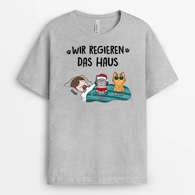 Wir Regieren Das Haus - Personalisiertes Geschenk | T-Shirt für Katzenliebhaber