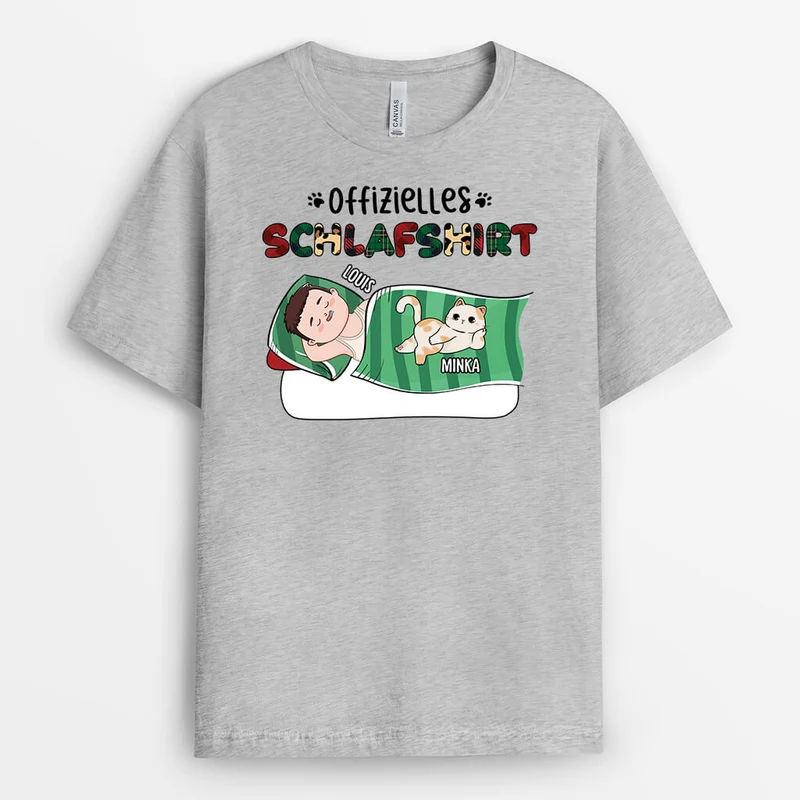 Offizielles Schlafshirt - Personalisiertes Geschenk | Schlafshirt für Katzenliebhaber