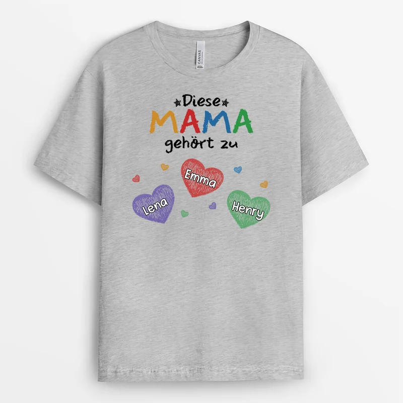 Diese Oma/Mama Gehört Zu - Personalisiertes Geschenk | T-shirt für Omas/Mamas