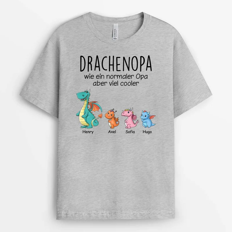 Drachenpapa/Drachenopa - Personalisiertes Geschenk | T-Shirt für Männer