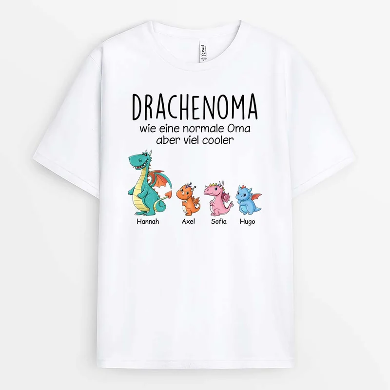Drachenpapa/Drachenopa - Personalisiertes Geschenk | T-Shirt für Männer