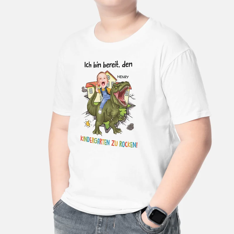 Ich Bin Bereit Den Kindergarten Zu Rocken - Personalisiertes Geschenk | T-Shirt für Kinder