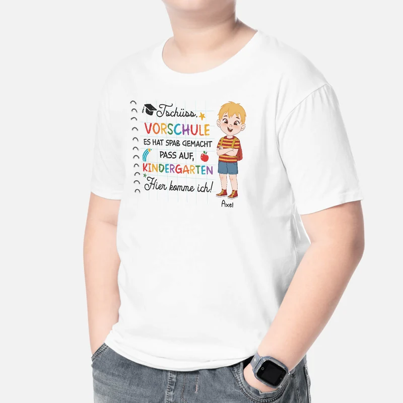 Tschüss Vorschule - Personalisiertes Geschenk | T-Shirt für Kinder