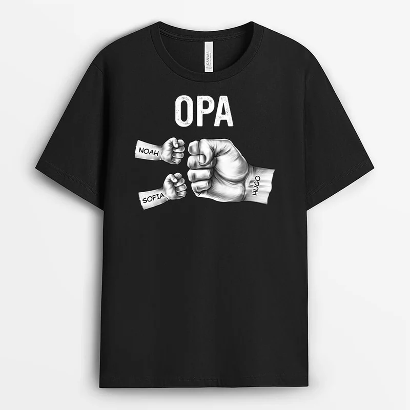 Papas Hände - Personalisiertes Geschenk | T-Shirt für Papas