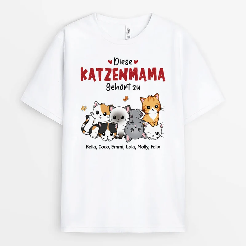 Diese Katzenmama Gehört Zu - Personalisiertes Geschenk | T-shirt für Mamas