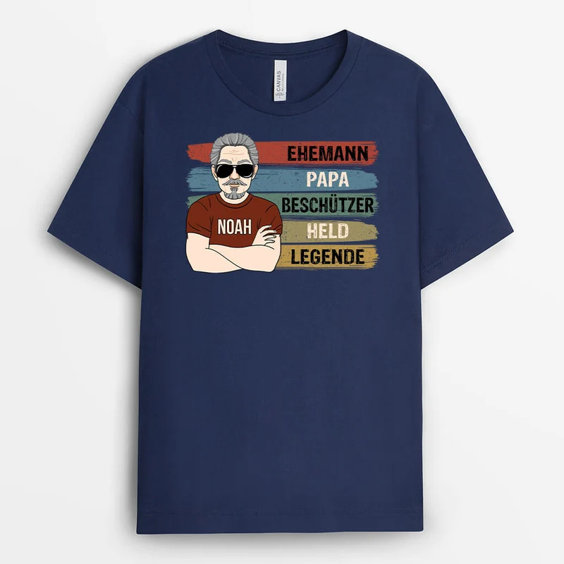 Ehemann Papa Beschützer - Personalisiertes Geschenk | T-shirt für Herren