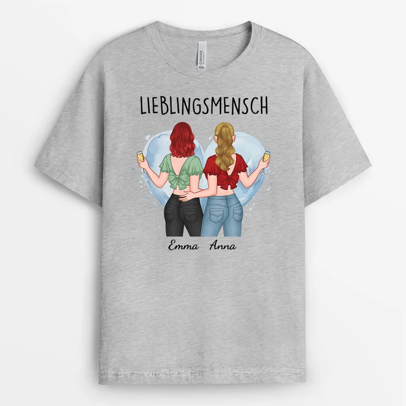 Meine Lieblingsmensch - Personalisiertes Geschenk | T-Shirt für Freundinnen