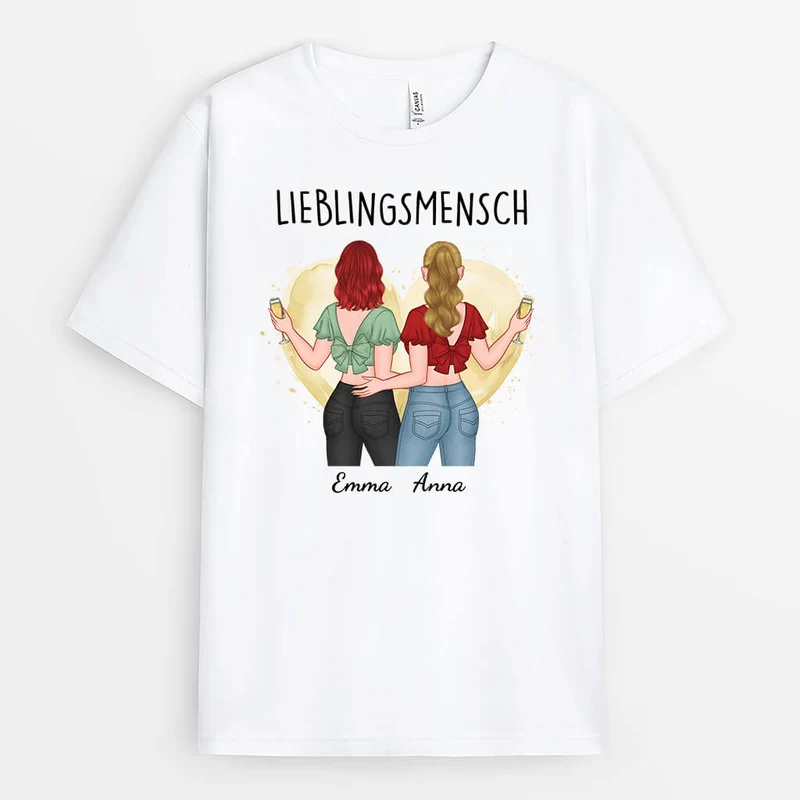 Meine Lieblingsmensch - Personalisiertes Geschenk | T-Shirt für Freundinnen
