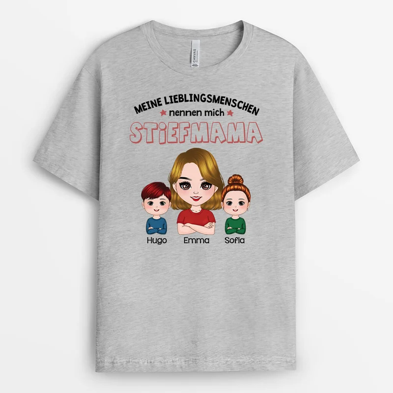 Meine Lieblingsmenschen Nennen Mich Stiefpapa - Personalisiertes Geschenk | T-Shirt für Stiefväter