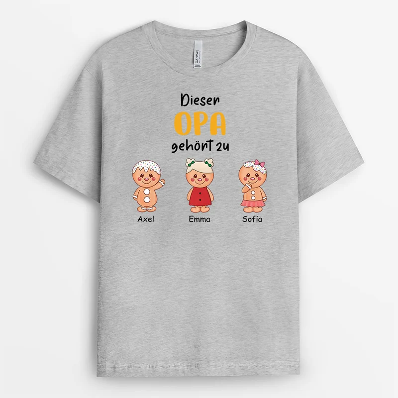 Diese Oma Gehört Zu Lebkuchenmann - Personalisiertes Geschenk | T-Shirt für Omas zu Weihnachten