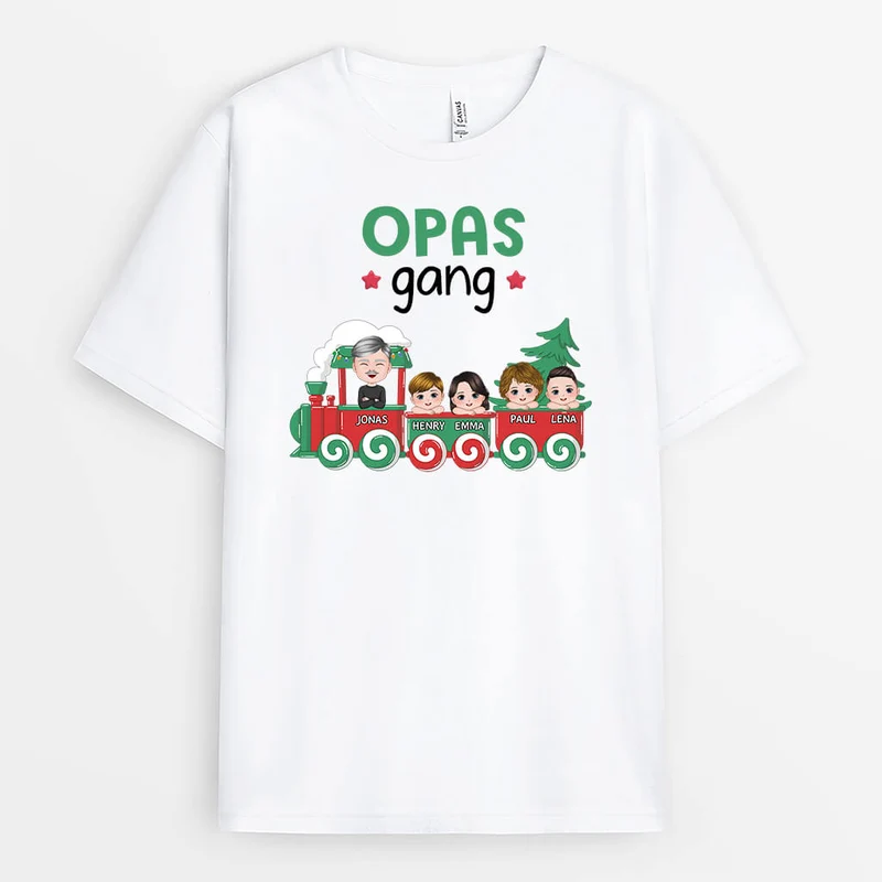 Opas/Papas Bande Und Weihnachtsbaum - Personalisiertes Geschenk | T-Shirt für Männer