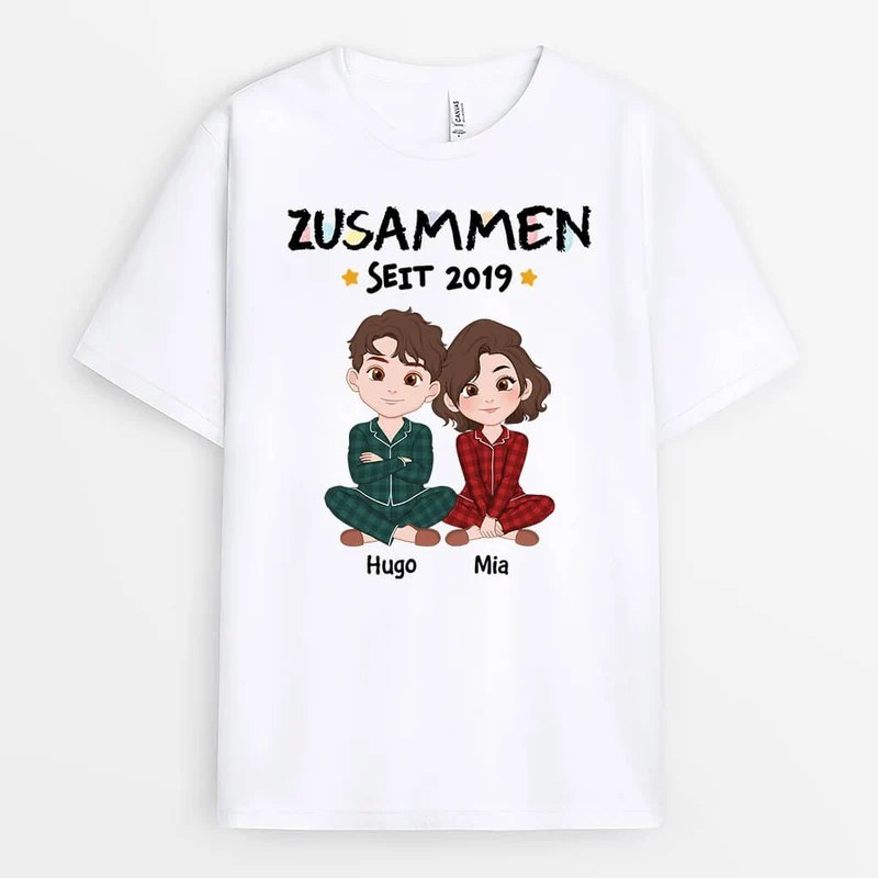 Zusammen Seit Wachsmalstift - Personalisiertes Geschenk | T-Shirt für Paare