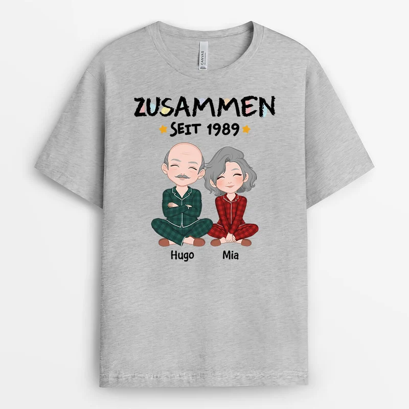 Zusammen Seit Wachsmalstift - Personalisiertes Geschenk | T-Shirt für Paare