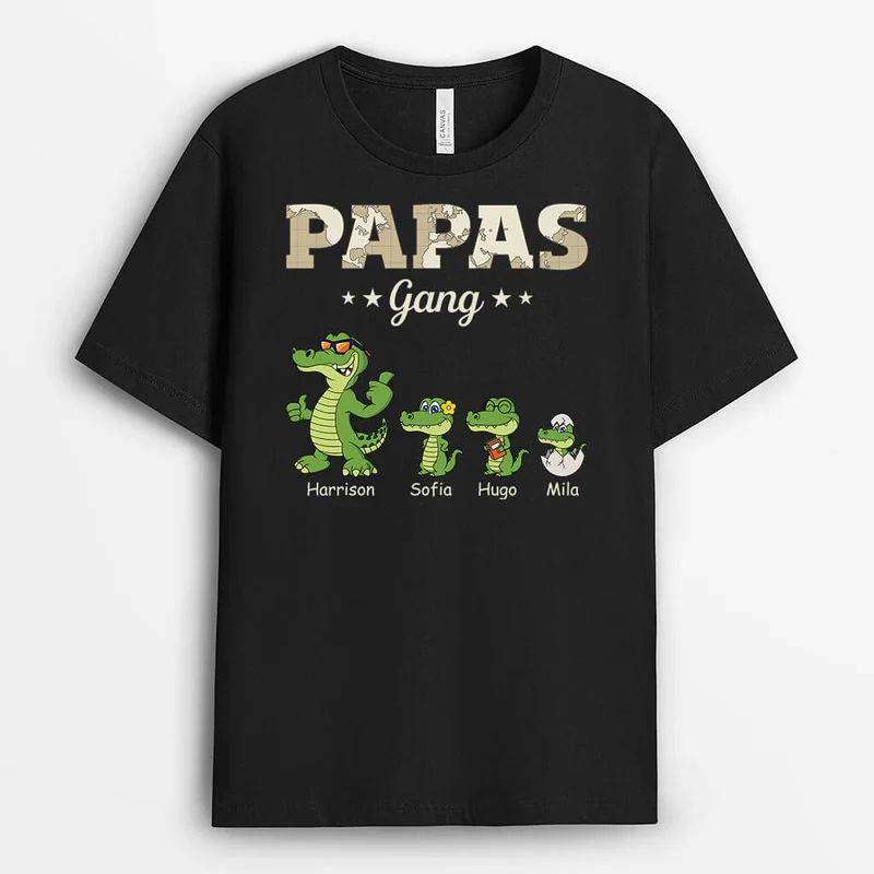 Opas/Papas Bande Krokodile - Personalisiertes Geschenk | T-Shirt für Männer