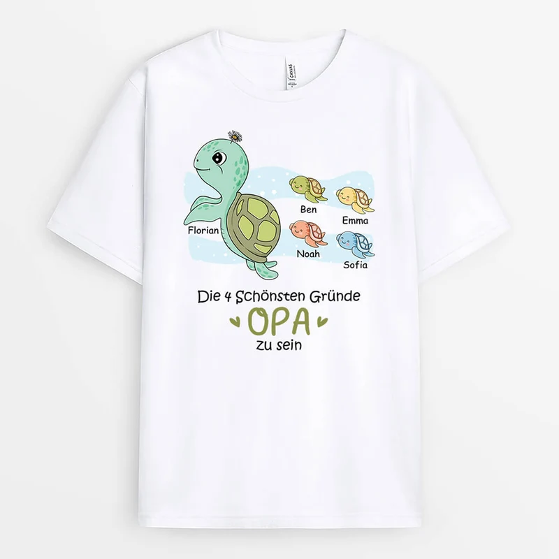 Schildkröte Opa - Personalisiertes Geschenk | T-shirt für Opas