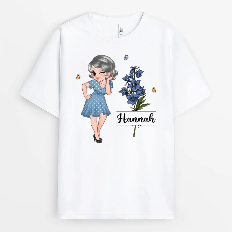 Frau Und Blumen - Personalisiertes Geschenk | T-Shirt für Frauen