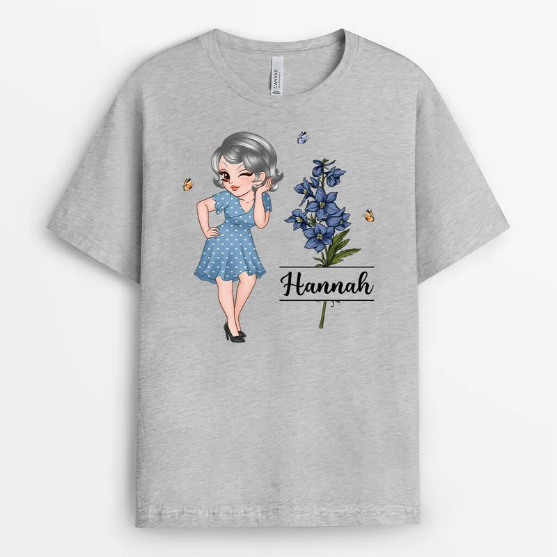 Frau Und Blumen - Personalisiertes Geschenk | T-Shirt für Frauen