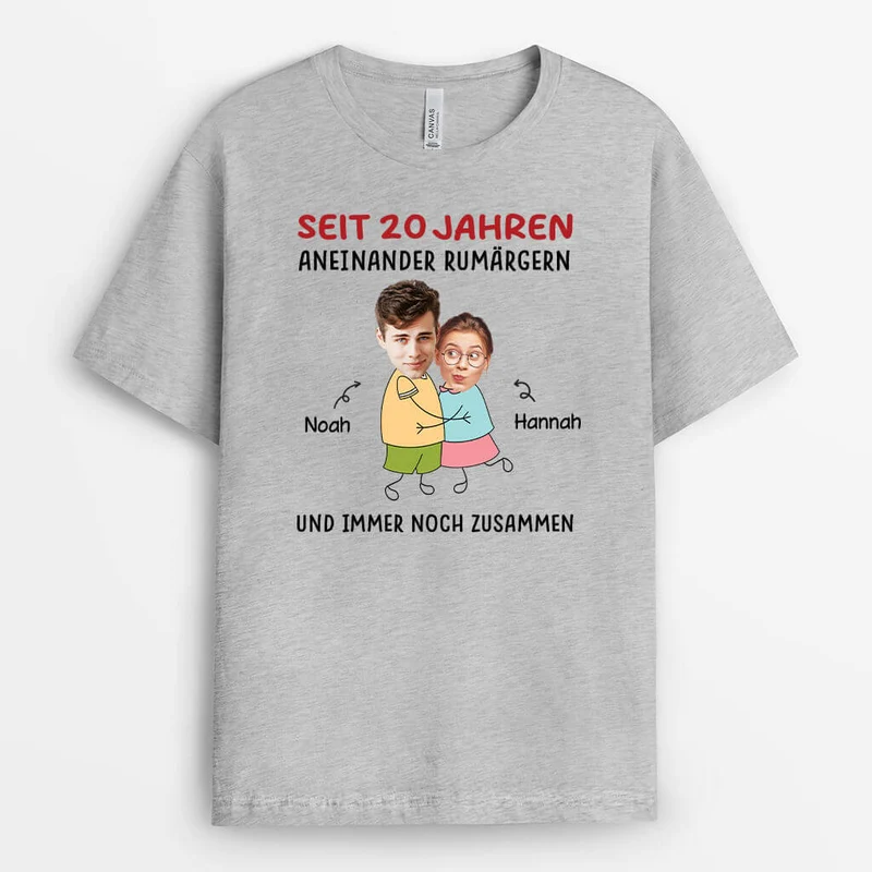 Seit 20 Jahren Aneinander Rumärgern Und Immer Noch Zusammen - Personalisiertes Geschenk | T-Shirt für Paare