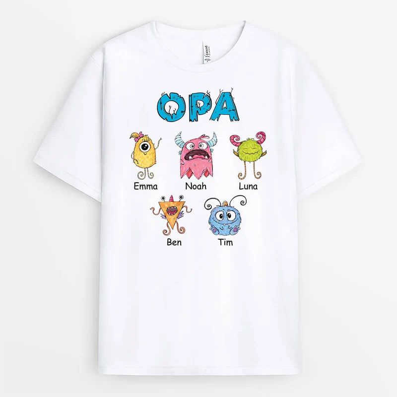Papa/Opa Monster - Personalisiertes Geschenk | T-shirt für Opas/Papas