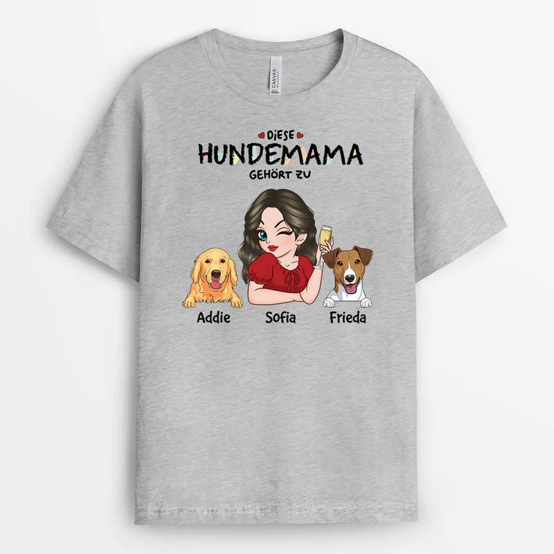 Diese Hundemama Gehört Zu - Personalisiertes Geschenk | T-shirt für Hundeliebhaber