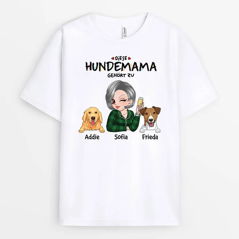 Diese Hundemama Gehört Zu - Personalisiertes Geschenk | T-shirt für Hundeliebhaber