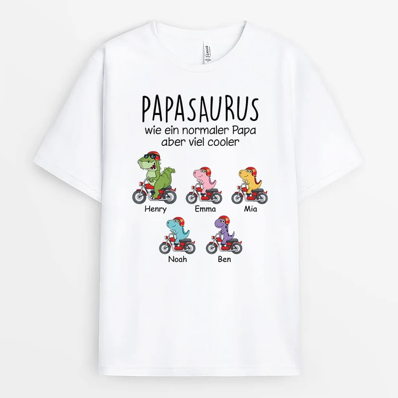 Opasaurus/Papasaurus Wie Ein Normaler Opa/Papa Aber Viel Cooler - Personalisiertes Geschenk | T-Shirt für Männer