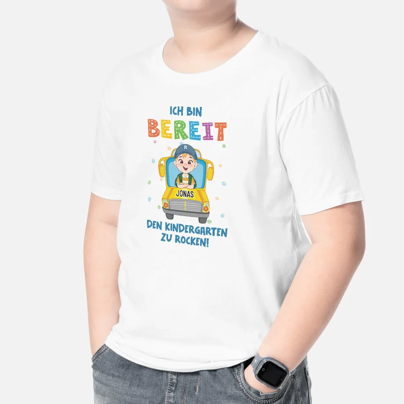 Ich Bin Bereit Den Kindergarten Zu Rocken - Personalisiertes Geschenk | T-Shirt für Kinder/Jugendliche
