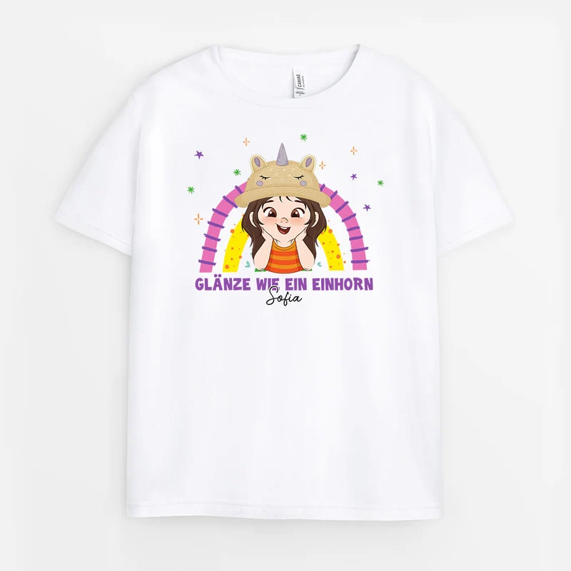 Glänze Wie Ein Einhorn - Personalisiertes Geschenk | T-Shirt für Kinder