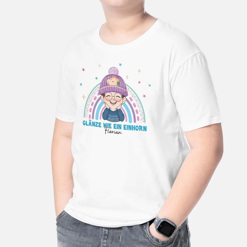 Glänze Wie Ein Einhorn - Personalisiertes Geschenk | T-Shirt für Kinder