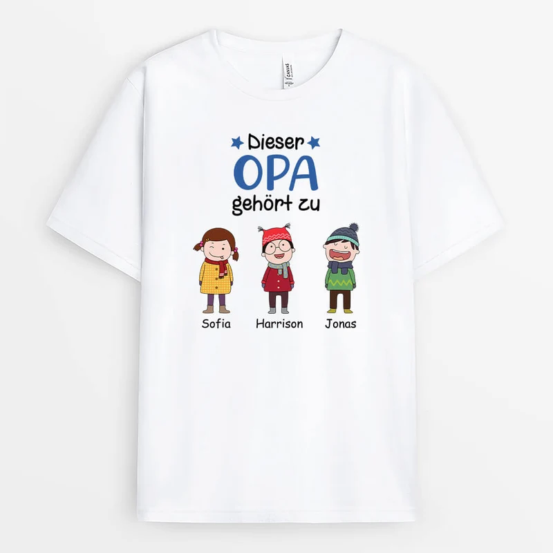 Dieser Opa Gehört Zu - Personalisiertes Geschenk | T-Shirt für Opas