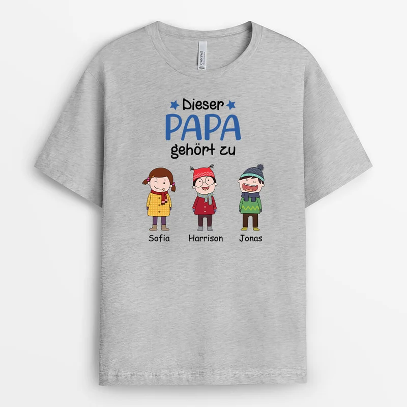 Dieser Opa Gehört Zu - Personalisiertes Geschenk | T-Shirt für Opas