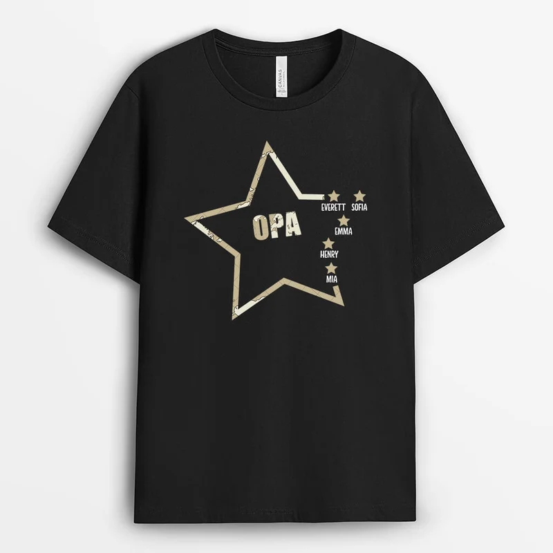 Opa Und Sterne - Personalisiertes Geschenk | T-Shirt für Opas