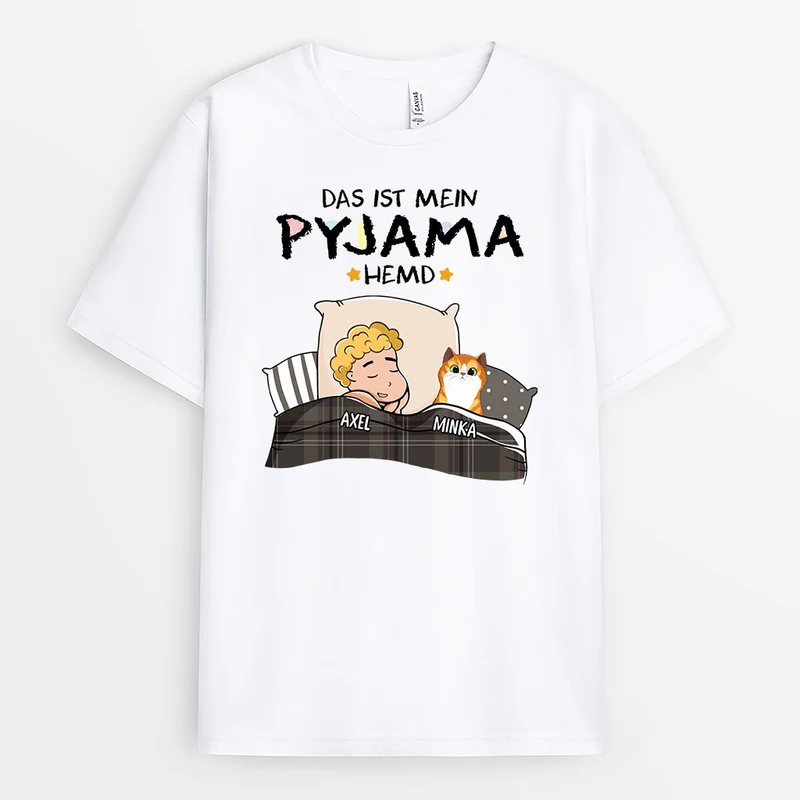 Das Ist Mein Pyjama Hemd Mit Katze - Personalisiertes Geschenk | T-shirt für Katzenliebhaber