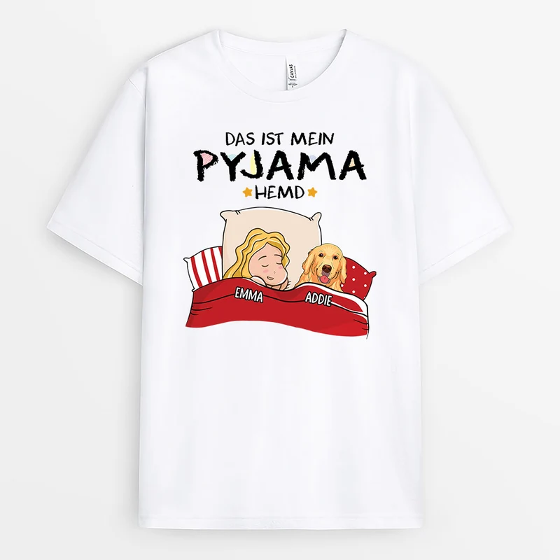 Das Ist Mein Pyjama Hemd Mit Hund - Personalisiertes Geschenk | T-shirt für Hundeliebhaber
