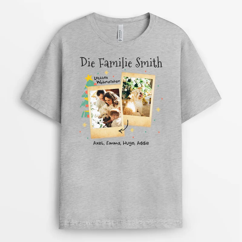 Die Familie Mit Weihnachtsbilder - Personalisiertes Geschenk | T-shirt für die Familie