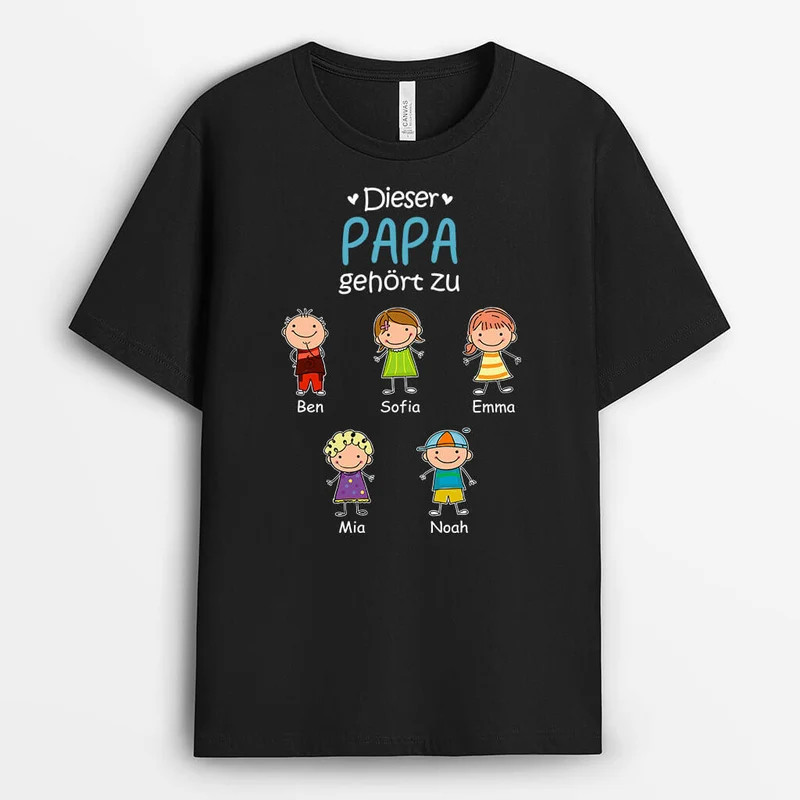 Dieser Papa Opa Gehört Zu - Personalisiertes Geschenk | T-shirt für Papas/Opas