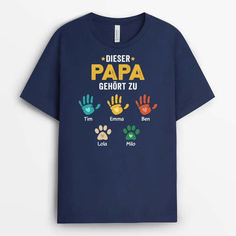Dieser Opa Gehört Zu Mit Handabdruck - Personalisiertes Geschenk | T-shirt für Opas