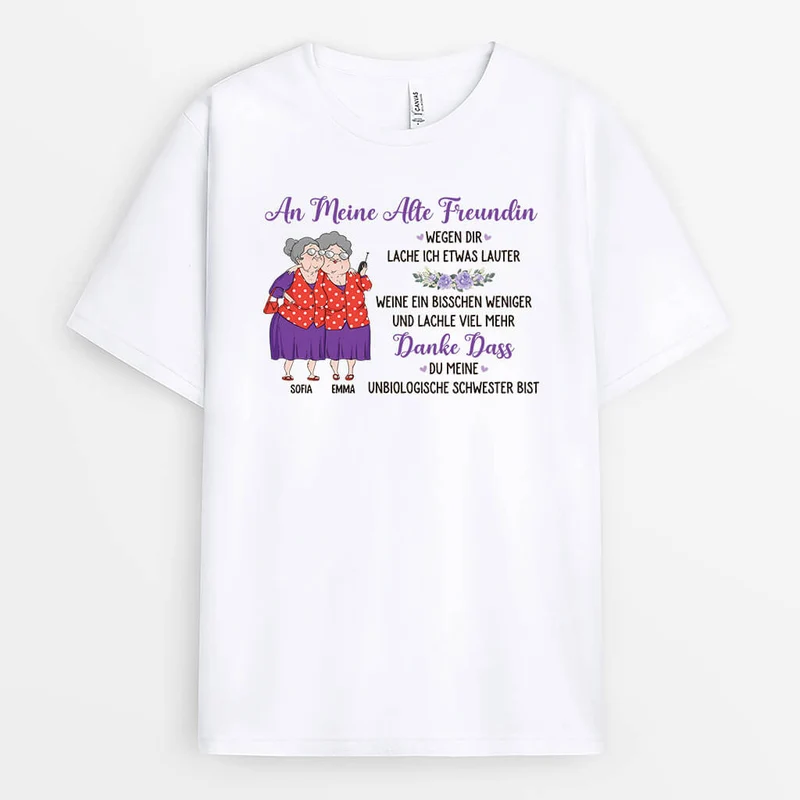 Alte Freunde - Personalisiertes Geschenk | T-shirt für beste Freundinnen