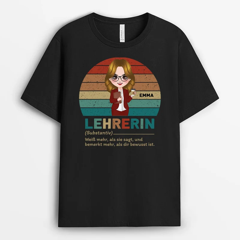 Lehrer Im Vintage-Stil - Personalisiertes Geschenk | T-shirt für Lehrerinnen
