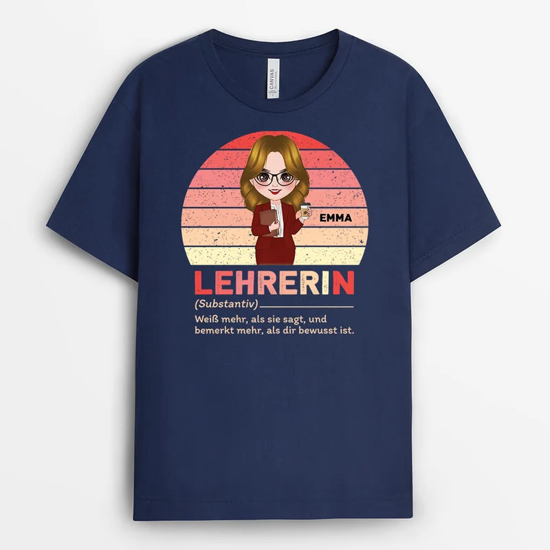 Lehrer Im Vintage-Stil - Personalisiertes Geschenk | T-shirt für Lehrerinnen
