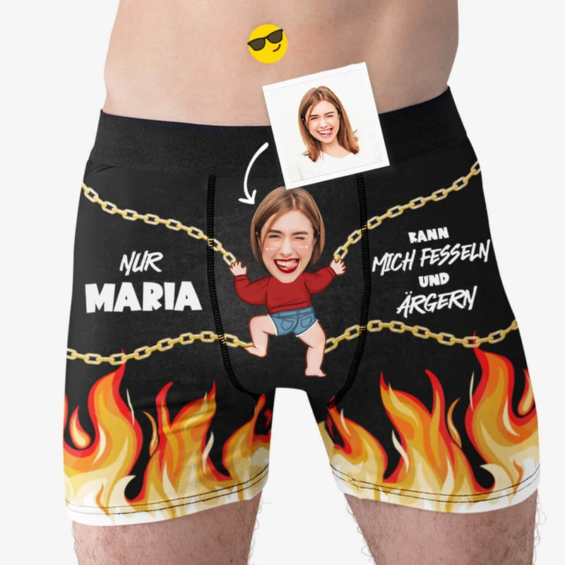 Nur (Name) Kann Mich Fesseln Und Ärgern - Personalisiertes Geschenk | Boxershorts für Herren